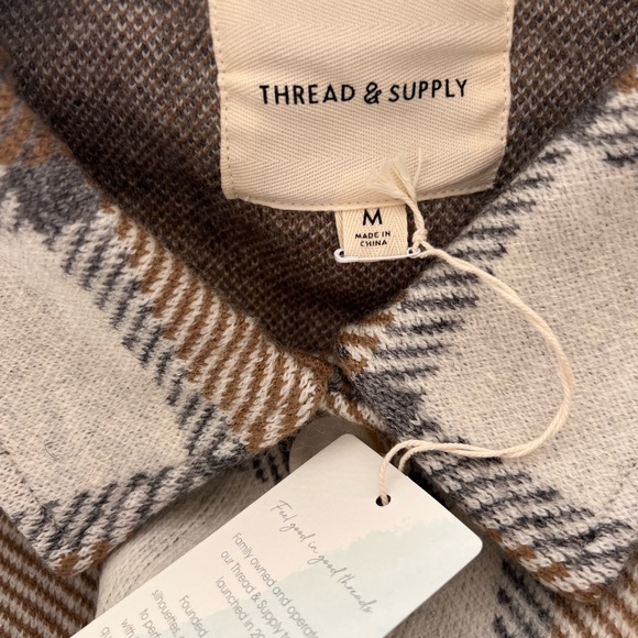 THREAD & SUPPLY BROWN PLAID JACKET - Picture 6 of 8